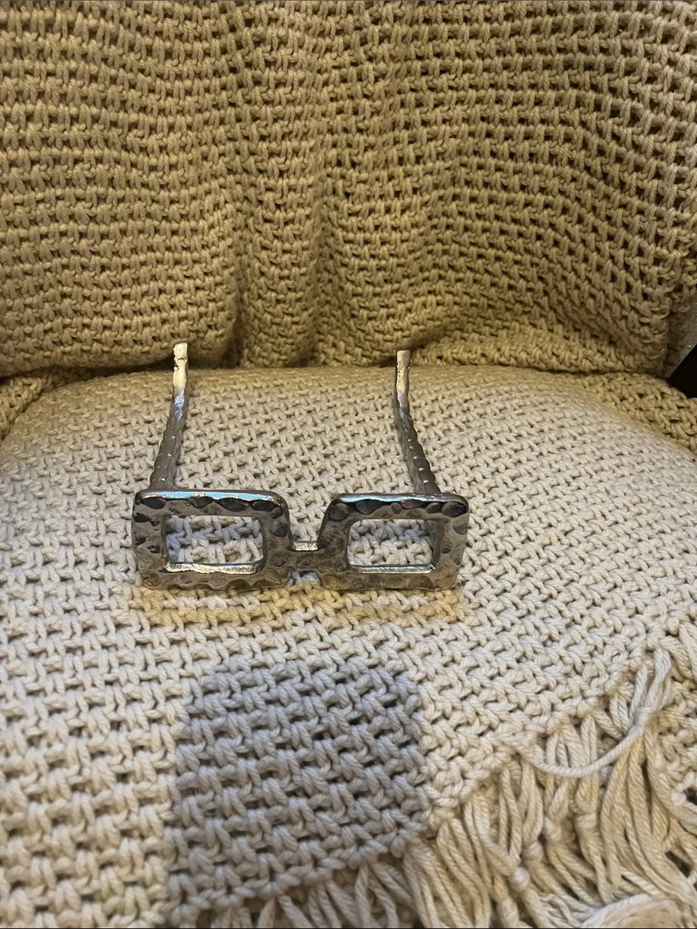Modern Day Accents Decorative Cast Aluminum Eyeglass Sculpture- Silver